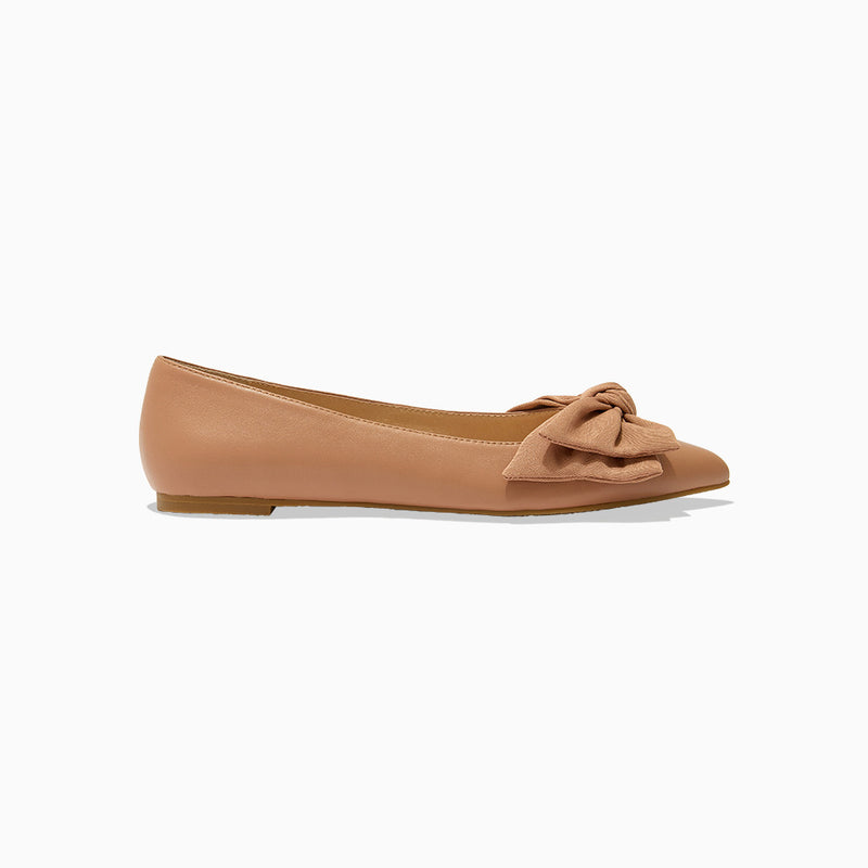 Debra Leather Bow Ballet Flat