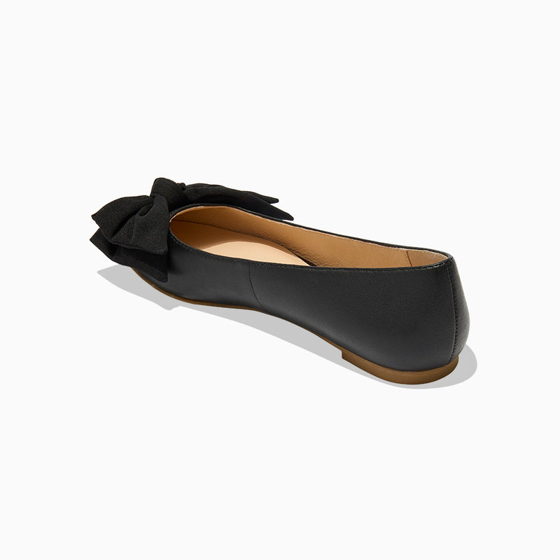 Debra Leather & Fabric Bow Ballet Flat