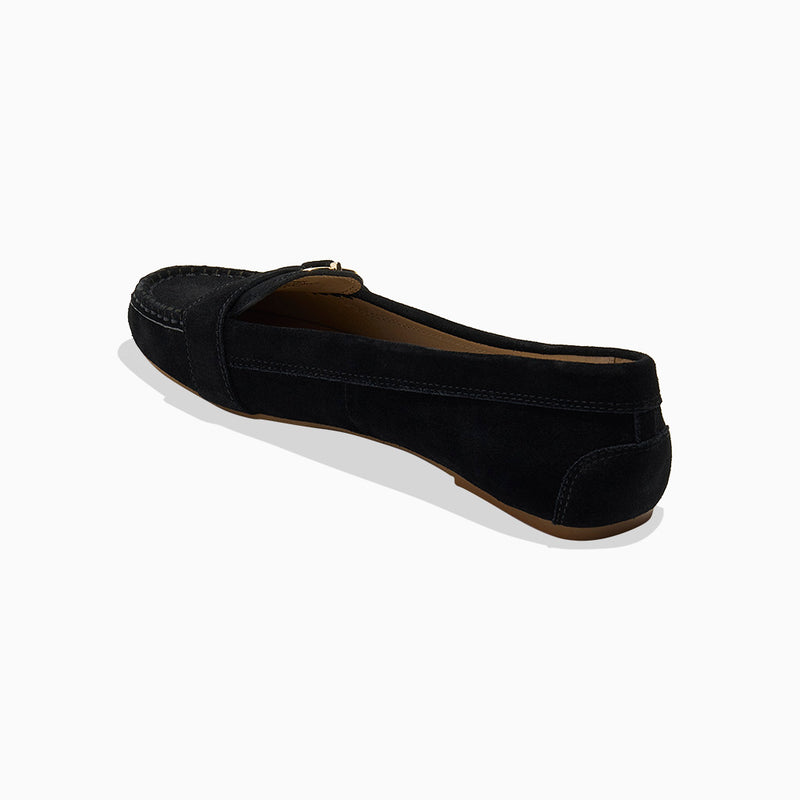 Hanover Suede Hardware Flat Moccasin