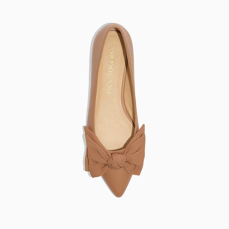 Debra Leather Bow Ballet Flat