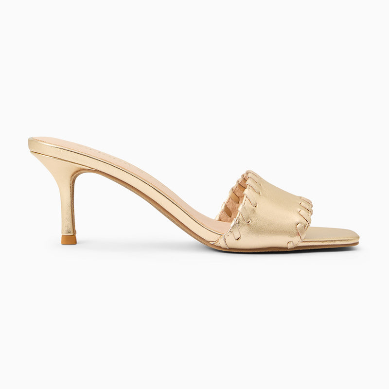 Flora Leather Kitten Heel
