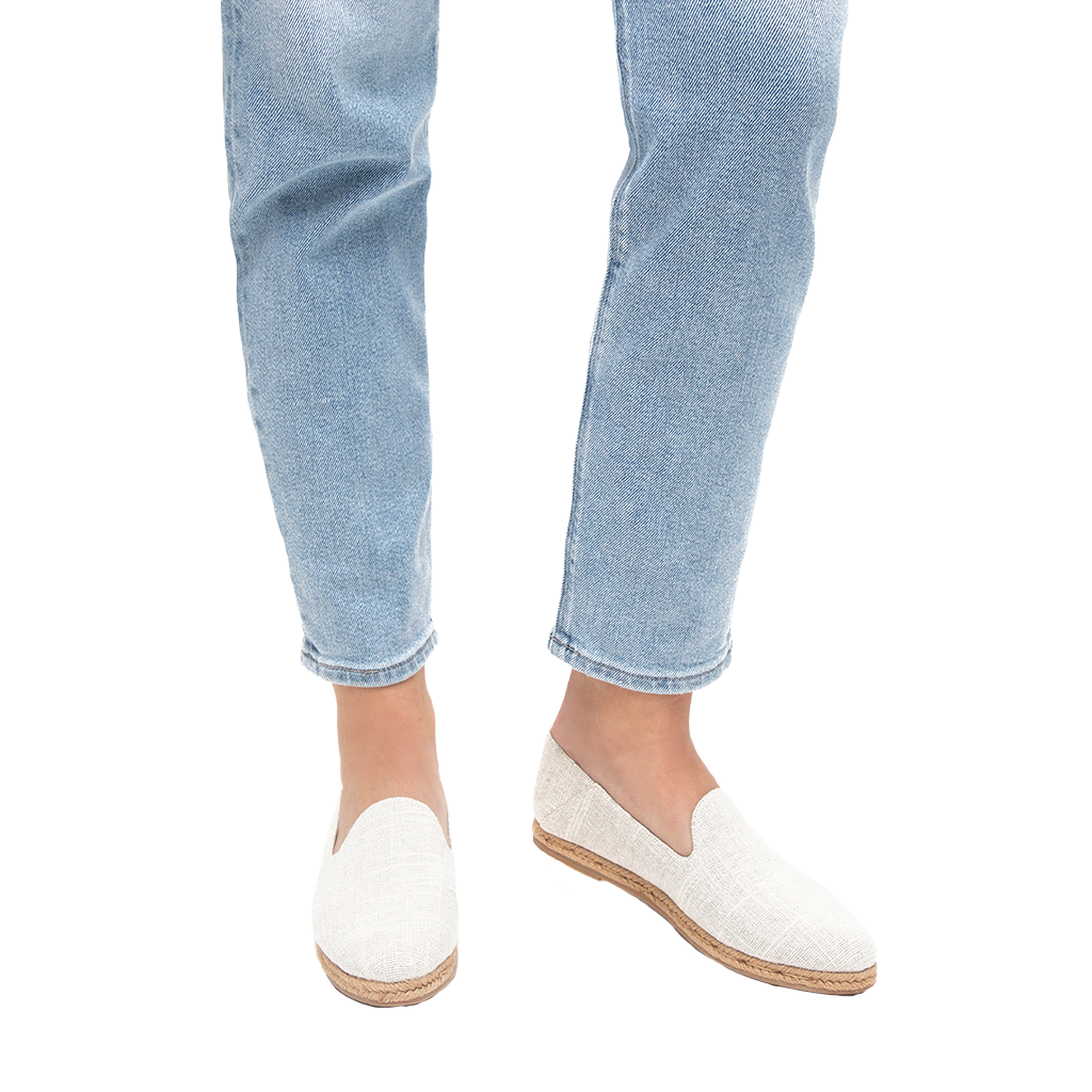 Audrey Linen Flat Espadrille