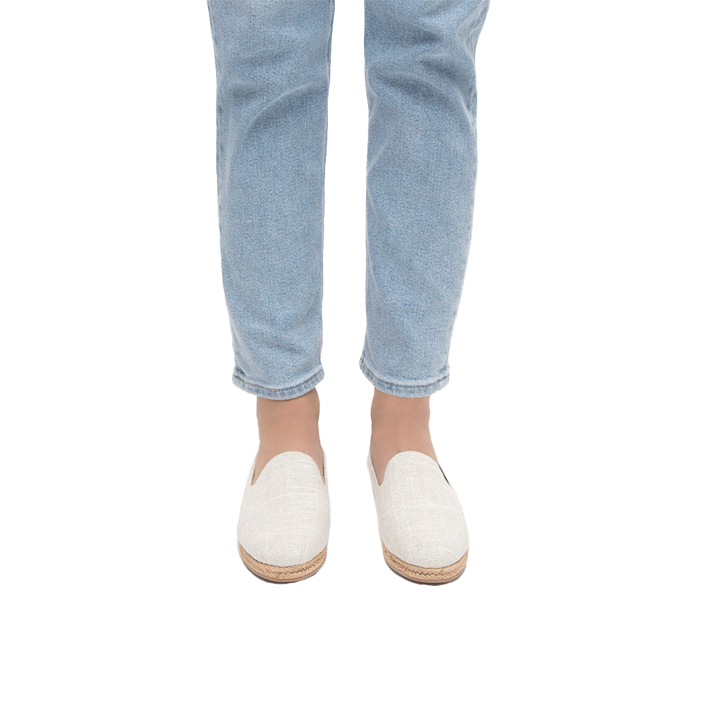 Audrey Linen Flat Espadrille