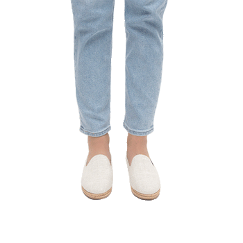 Audrey Linen Flat Espadrille