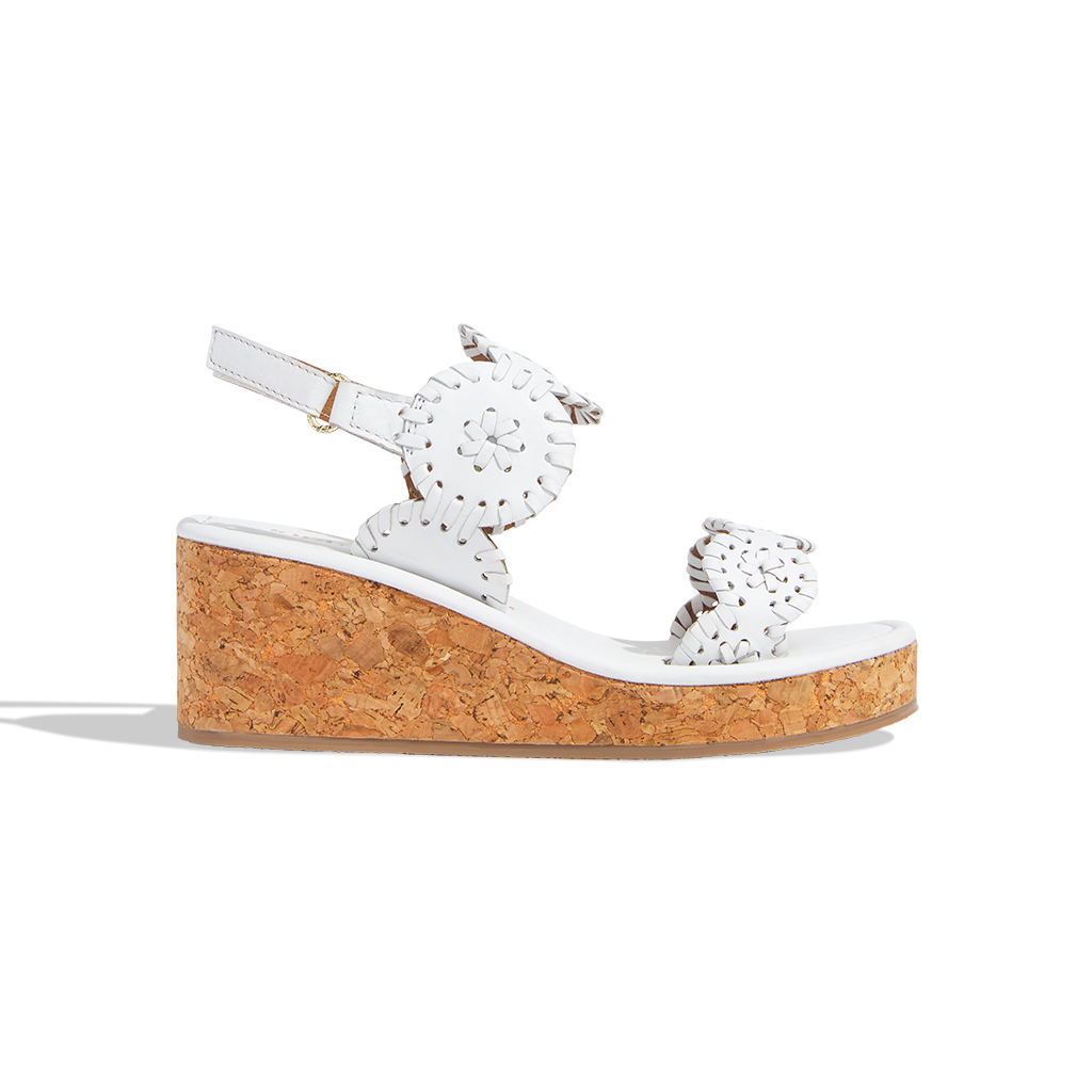 Jack rogers white wedges discount