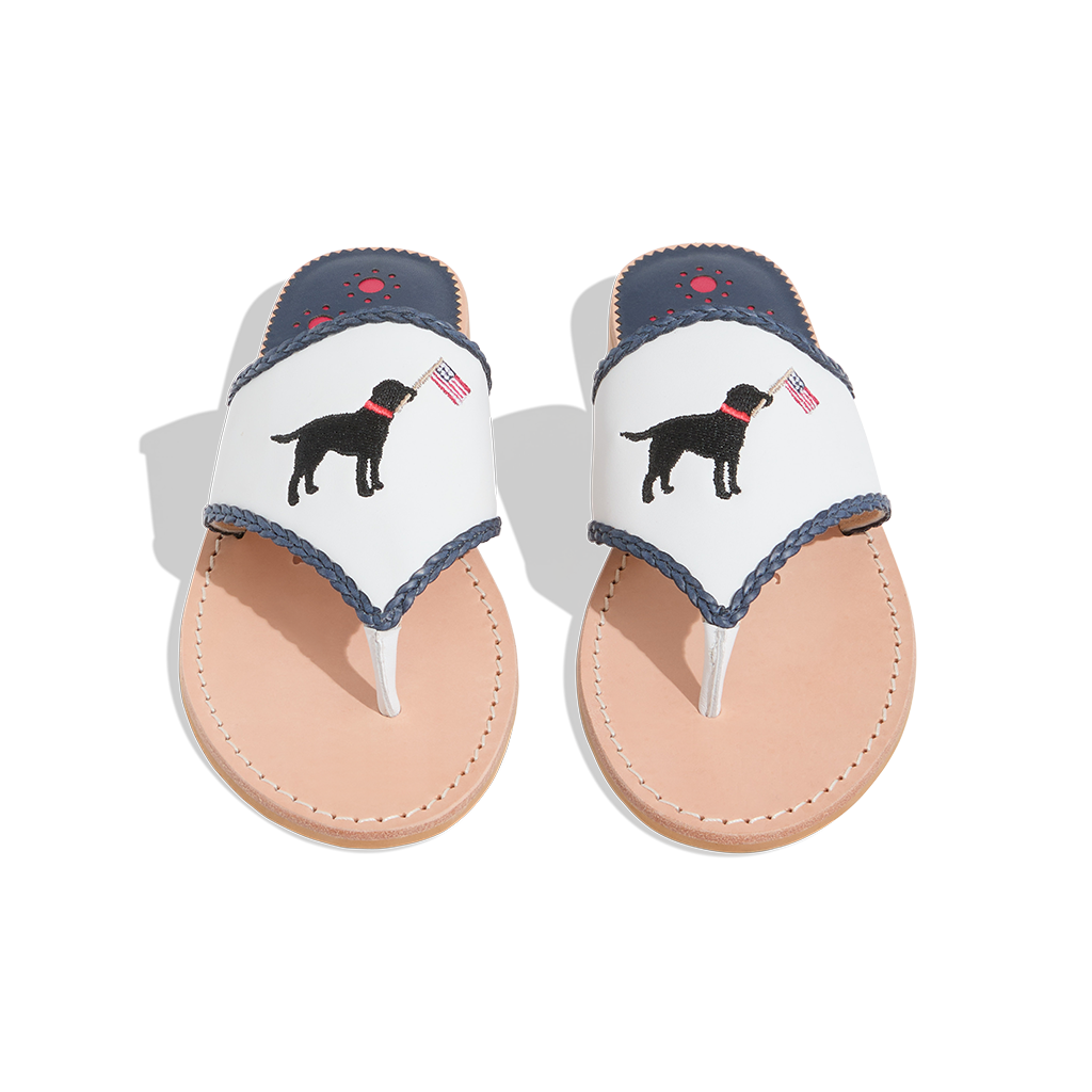 Patriotic Dog Embroidered Sandal