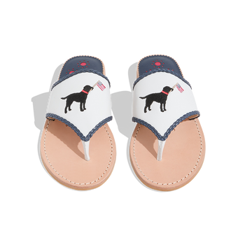 Patriotic Dog Embroidered Sandal