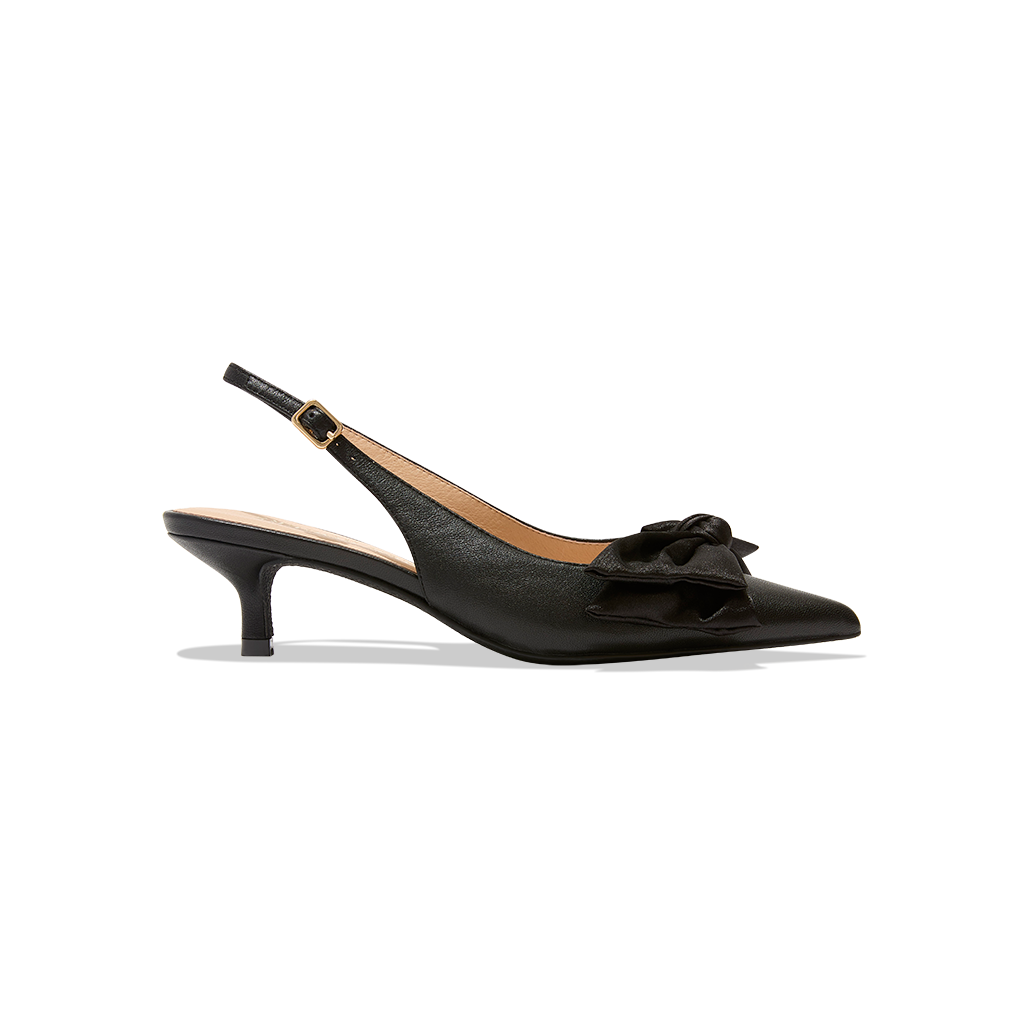 Slingback kitten top heels
