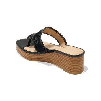 Jacks Suede Stacked Mid Wedge