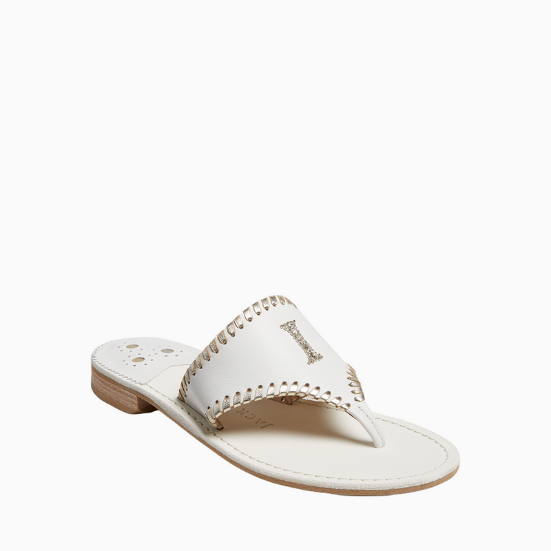 Jacks Embellished "I DO" Leather Flat Sandal