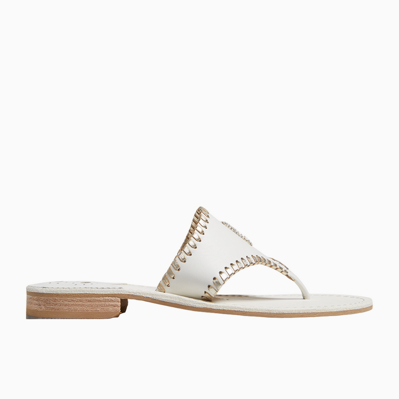 Jacks Embellished "I DO" Leather Flat Sandal