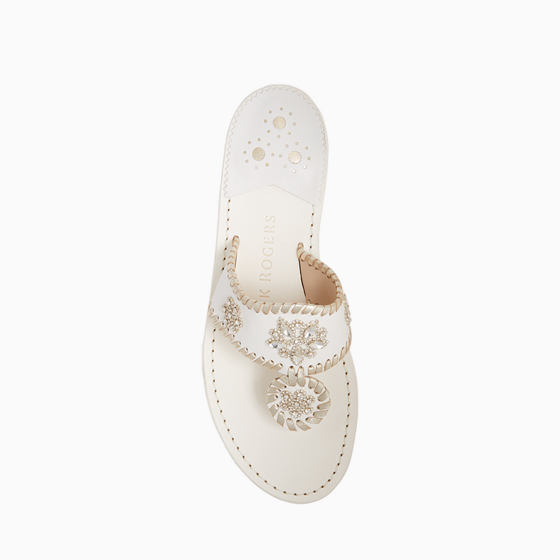 Jacks Embellished "I DO" Leather Flat Sandal
