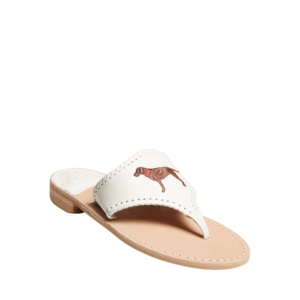 Chocolate Lab Embroidered Sandal