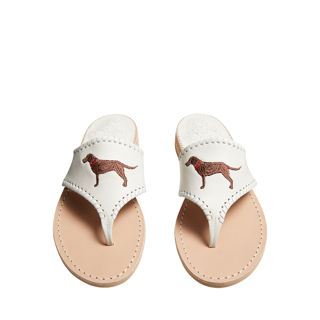 Chocolate Lab Embroidered Sandal